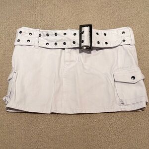 White Mini Skirt with Belt Size 6